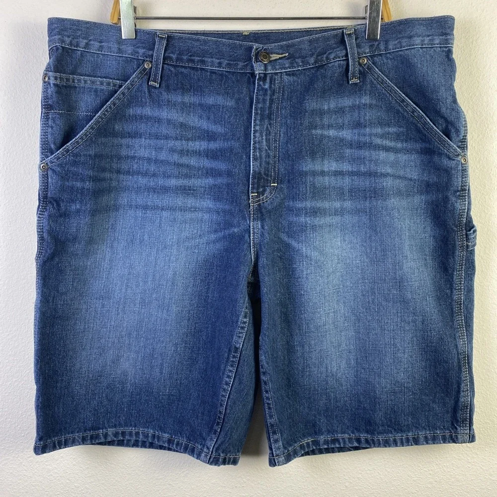 George Carpenter Shorts Men Denim Blue 40 Hip Hop Loose Baggy Y2K Skater